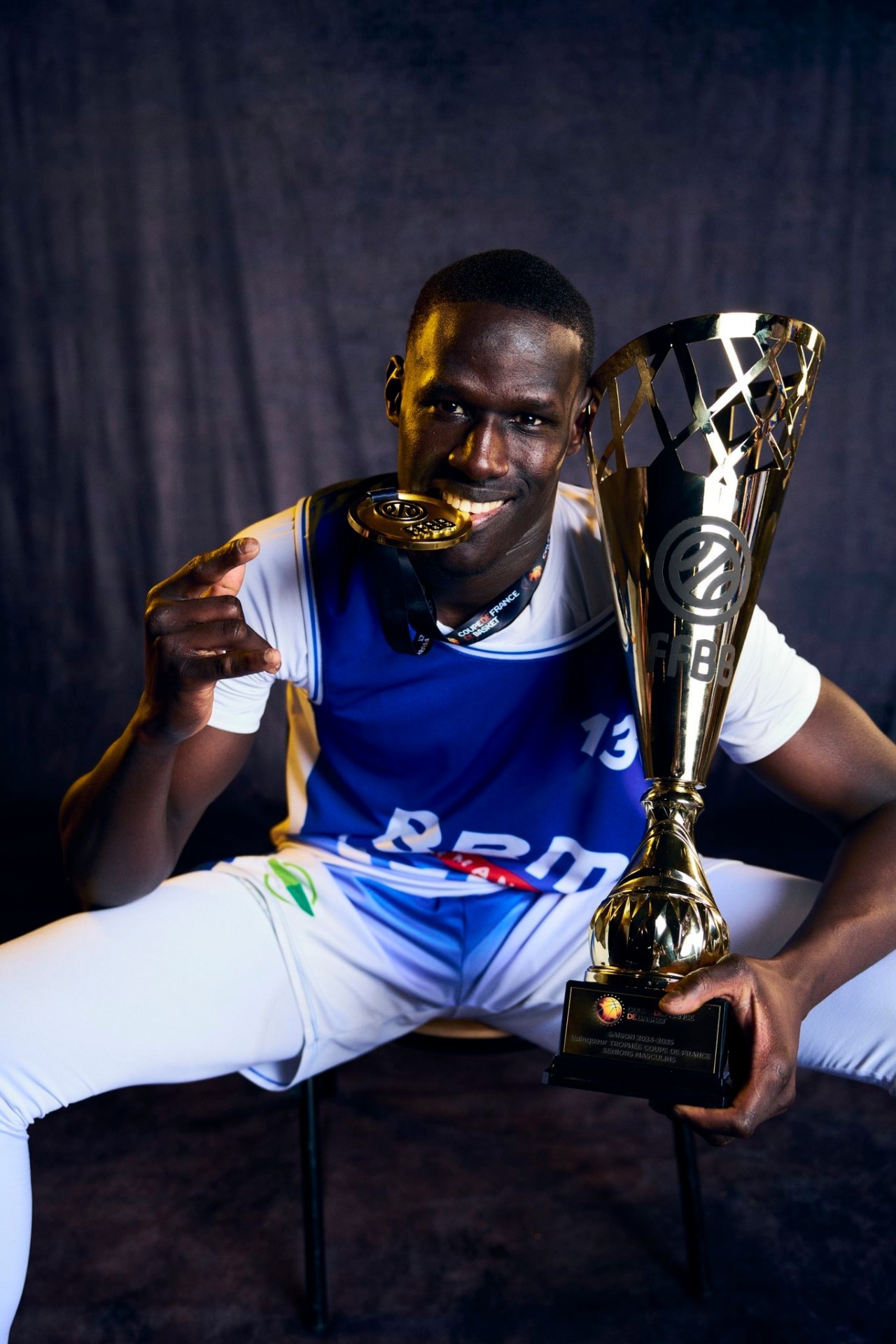 Momath Seck après la victoire en Coupe de France